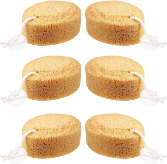 Schuimrubberen bodyspons zachte scrubbadspons - Set van 6 - Voor volwassenen en kinderen - Lichaamsreinigingsaccessoires - 14 x 11 x 5 cm . van Merkloos