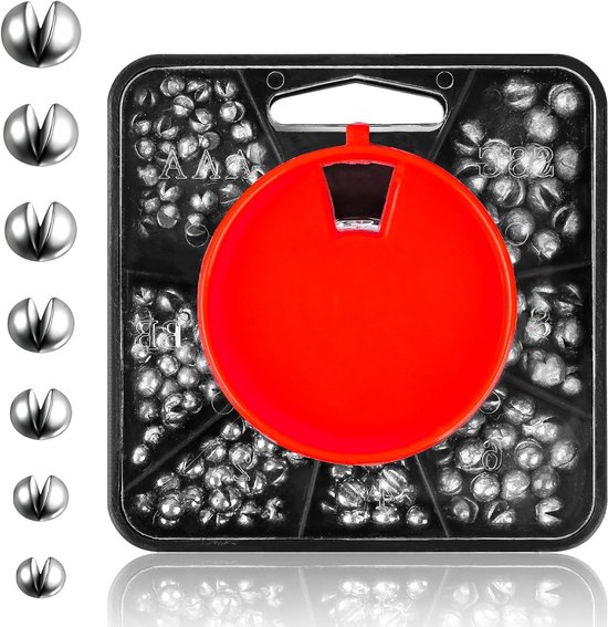 Scrap Lood voor Vissen met Opbergdoos, Verwijderbare Gewichten in 7 Maten voor Efficiënt Vissen van Merkloos