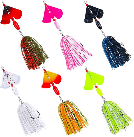 S&D | Buzzbait Set 6 Stuks – Spinnerbait Hart Kunstaas 19g – Voor Snoek, Baars, Roofvis & Forel van S&D