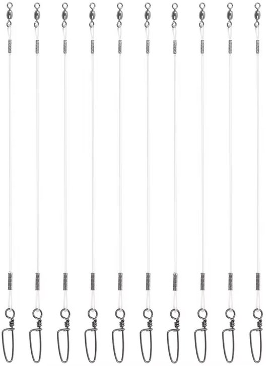 S&D - Fluorocarbon onderlijnen - 18.5cm - 10kg - Fluorcarbon Leader voor Roofvissen - 10 stuks van S&D