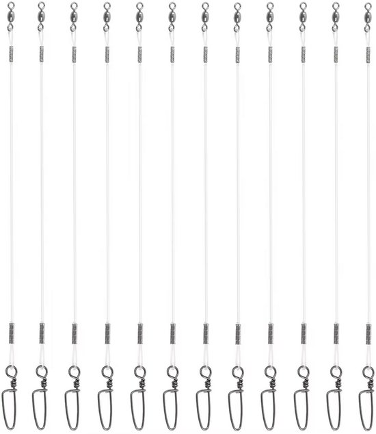 S&D - Fluorocarbon onderlijnen - 33.2cm - 20kg - 12 stuks - Fluorcarbon Leader voor Roofvissen van Merkloos