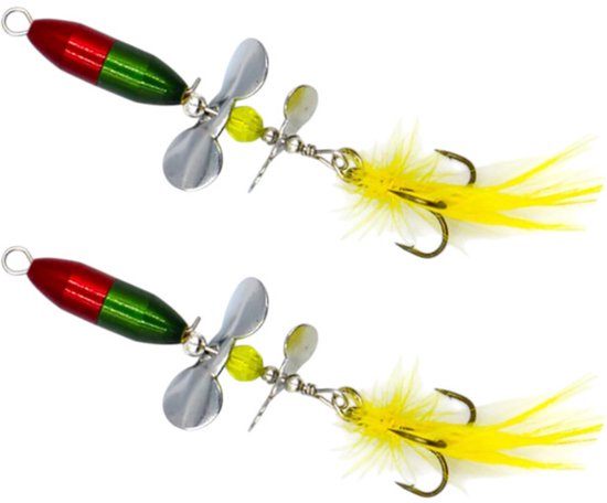 S&D - Kunstaas dubbele spinner - 2 stuks - 10g 8cm - Roofvissen - Blinkertjes - Enkele dreg van S&D
