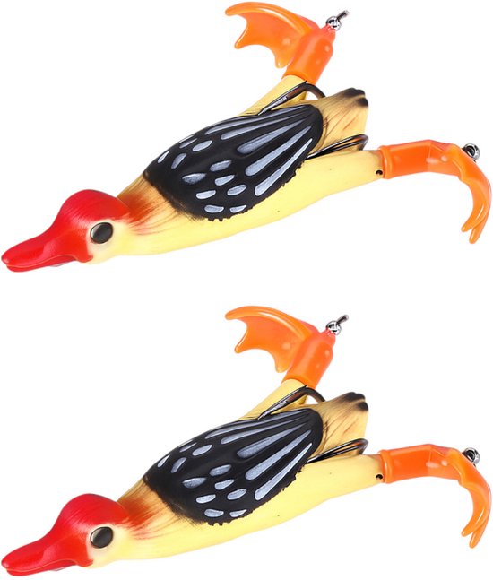 S&D | Kunstaas Eend - 2 stuks - 12g 9cm - Roofvissen - Topwater Floater - Softbait van Merkloos