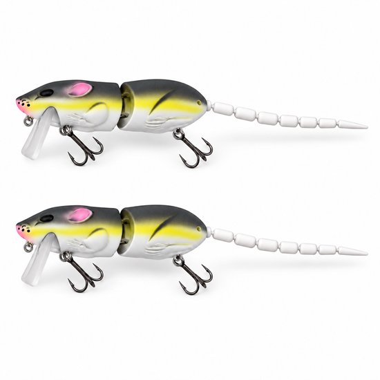 S&D | Kunstaas Rat - 2 stuks / Geel - 15.5cm - Roofvissen - Topwater Floater