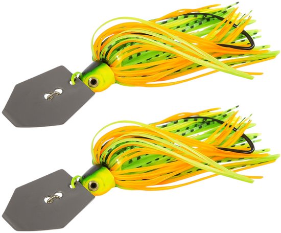 S&D | Kunstaas Rubber Jig - 2 stuks - 11g / 10cm - Roofvissen - Chatterbait met Schoep / Zwemlip - Enkele haak van Merkloos