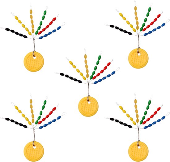 S&D | Lijn Stoppers / Dobberstoppers – Set van 5 Stoppersets – 150 Stoppertjes | 2,5mm – 6 Kleuren van Merkloos