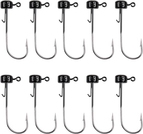S&D - Loodvrije Jigheads / Shadheads Set 10 Stuks - 3.5 g - Carbonstaal Haken - Voor Snoek & Baars van Merkloos
