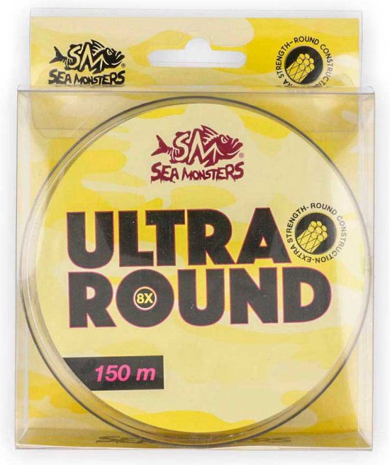 Sea Monsters Ultra Round 150 M Gevlochten Vislijn Geel 0.20 mm van Merkloos