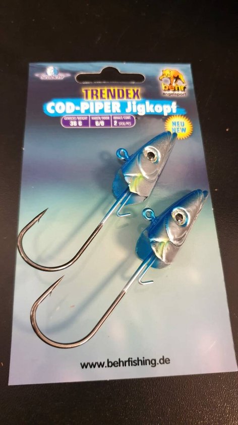 SeaBehr Cod-piper jigheads | Haakmaat 6/0 | 36 gram | per twee stuks van Seabehr