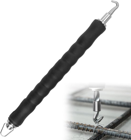 Semi-Automatic Retractable Hook - Rotatable Fence Tool - Reduce Hand Fatigue - Curved and Straight Hook for Concrete van Merkloos