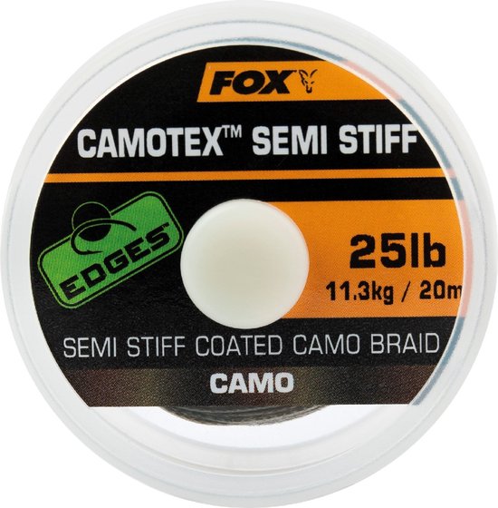 Semi Stiff Coated Camo Braid - 20M Camotex Edges Fox van Fox