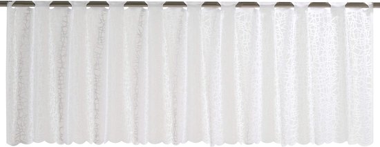 Semi-transparant bistrogordijn membraan 00 wit 45 x 160 cm vitrage voor keuken keukenraam inkijkbescherming 198480