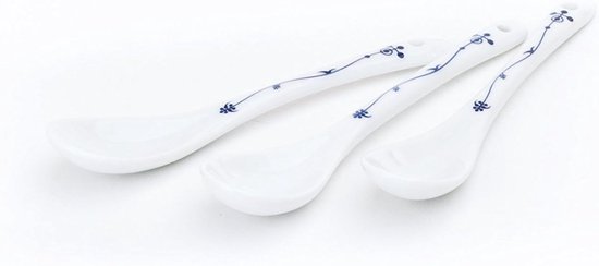 Set of 3 Wilhahn (formerly Ocean Line ) Spoons Egg Spoon Indian Blue/Straw Flower Porcelain - ShopVlot
