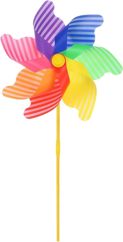 Set van 1 Wind Spinner - 80.5 cm Tuin Pinwheels voor Buiten, Tuin Decoraties en Tuinversiering met Kleurrijke Strepen