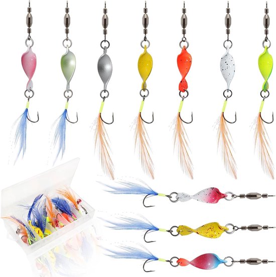 Set van 10 Kunstmatige Lepels voor Forel, Spinners en Twisters - Ideaal voor Forel, Baars en Snoek Visserij