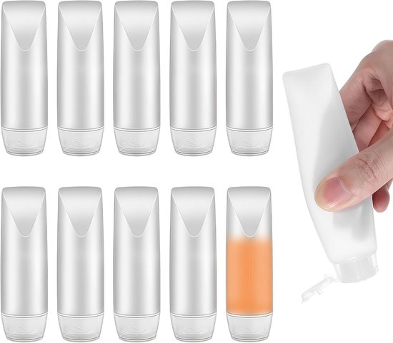Set van 10 Lekvrije Reisflessen 30ml voor Shampoo, Douchegel en Lotion - Ideaal voor Vakantie en Reizen