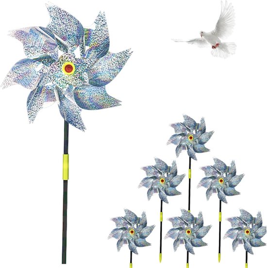 Set van 10 Reflecterende Windmolens voor Tuin en Balkon - Vogelafschrikker voor Boerderij en Fruitgaard