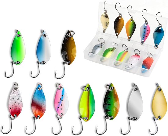Set van 10 Spinner Spoons voor Vissen, Ideaal voor Forel, Snoek en Karper, 2.5g/3.5g/5g