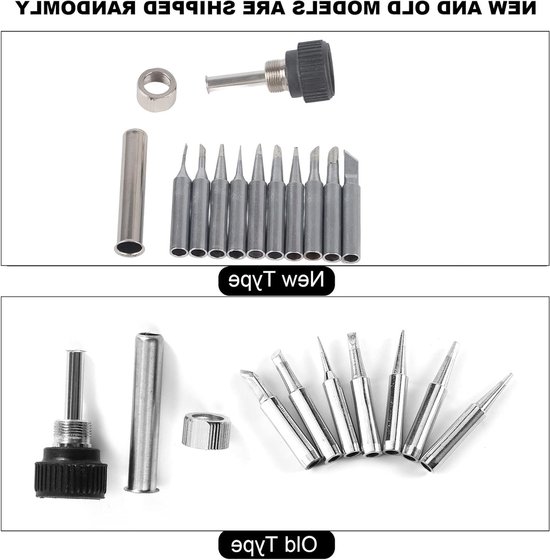 Set van 10 Stuks Soldering Iron Tips van Loodvrij Koper met Retaining Sleeve voor Diverse Solderstations zoals 936, 937, 938 en 969 - Perfect voor Precisiewerk en Hobbyprojecten