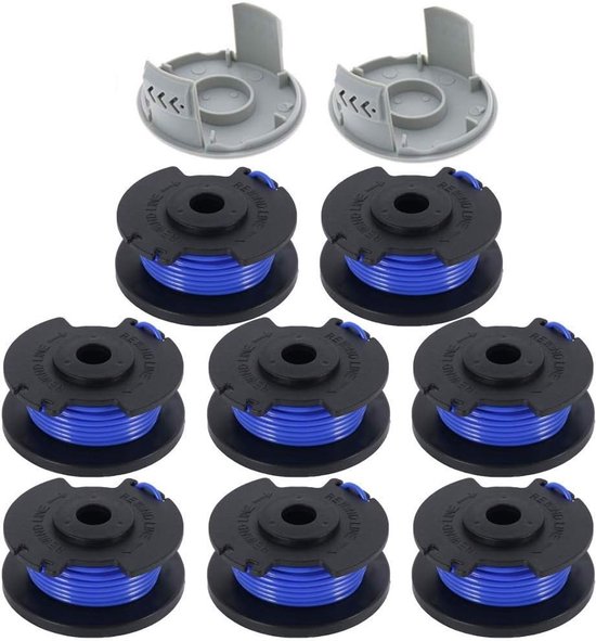 Set van 10 Vervangende Spoelen voor Autofeed Spoel, Geschikt voor 18V 24V 40V Grastrimmers - Inclusief 8 Spoelen en 2 Caps voor Efficiënt Gras Trimmen