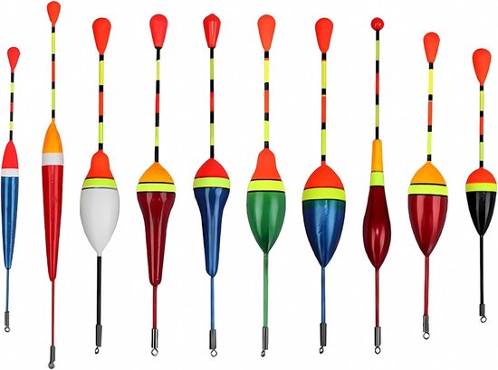 Set van 10 Vissersdobbers voor Verschillende Vissoorten, Ideaal voor Forel en Karper, Lichtgewicht en Duurzaam