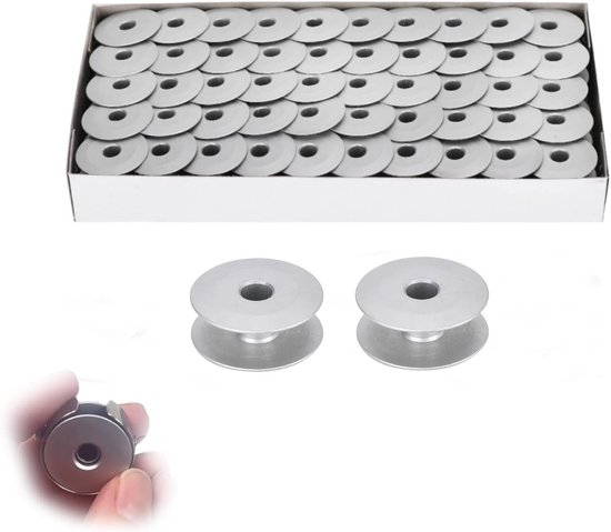 Set van 100 Aluminium Naaldmachine Spoelen van 25mm - Geschikt voor de meeste Naaimachines, Duurzaam en Lichtgewicht