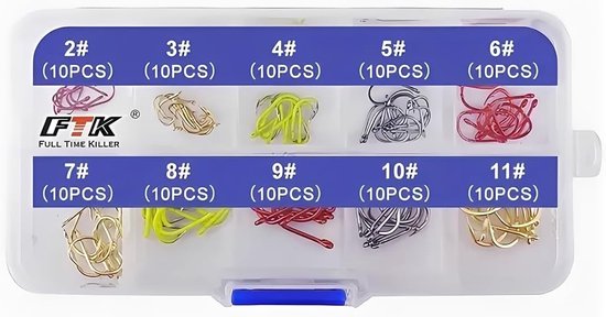 Set van 100 veelzijdige vissershaken met oog, scherpe haak voor forel en natuurlijke aasopties voor karpervissen