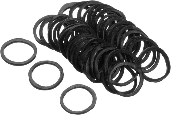 Set van 100 Zwarte Elastieken 20 mm x 1,4 mm voor Thuis en Kantoor - Sterk en Duurzaam