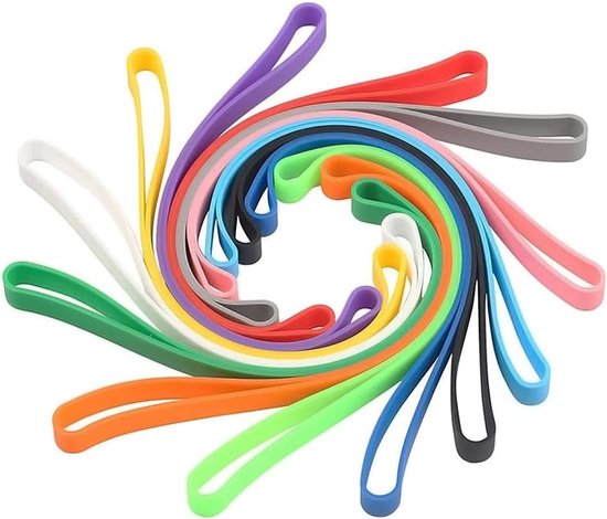 Set van 12 Kleurige Silicone Rubber Bands - Grote Elastische Ringen voor Boeken, Notitieblokken en Creatieve Projecten