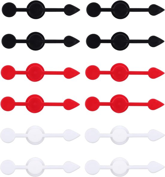 Set van 12 Speelgoed Pijlen, 7.3 x 1.5cm, Plastic Draaiende Pijlen voor Bordspellen en Groepsactiviteiten in 3 Kleuren