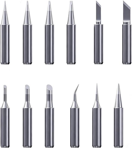 Set van 12 Vervangende Loodjes voor Soldeerstation - Geschikt voor Diverse Soldeerwerkzaamheden en Accessoires - Inclusief Tips van 0.8D, 1.2D en 1.6D