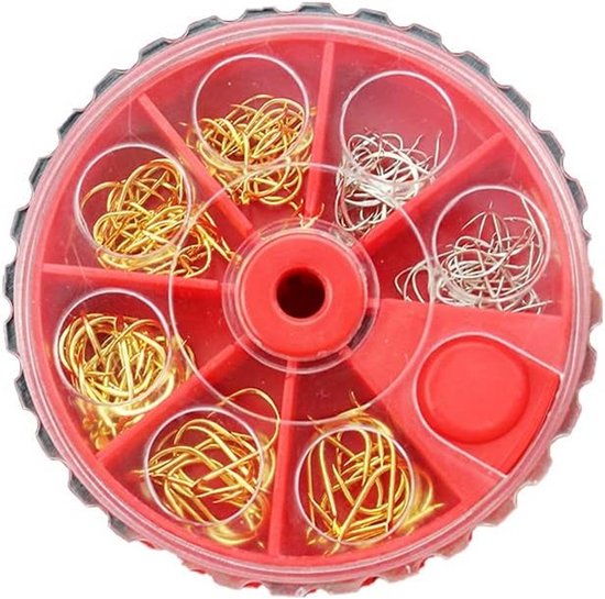 Set van 120 kleine zoetwater vissershaken van koolstofstaal met plastic opbergdoos voor wormaas en jigvisserij van Merkloos