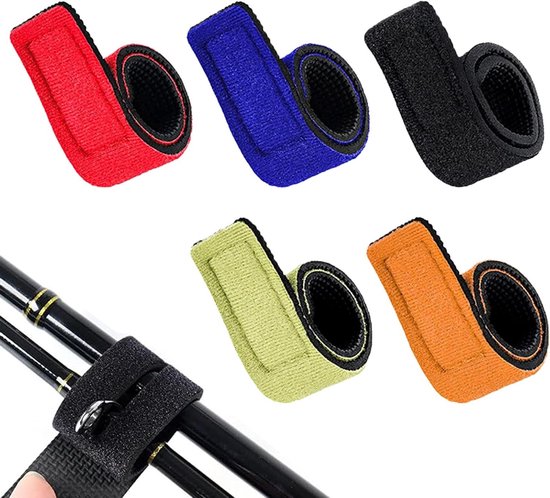 Set van 15 Verstelbare Elastische Hengelriemen voor Hengels, Kabelbinders en Accessoires voor Vissers, Geschikt voor Spinhengels en Visspullen