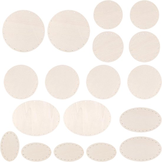 Set van 18 Gevlochten Mandjes met Houten Bodem, 7 Maten voor Haken en Breien, Ideaal voor Creatieve Projecten en Organisatie