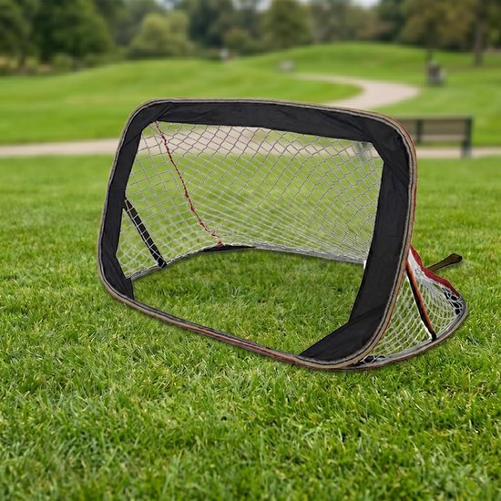 Set van 2, 80 x 60 cm, zwart, kinder-outdoor voetbaldoel, gemakkelijk te monteren, pop-up voetbaldoel, geschikt voor gebruik buitenshuis/binnen