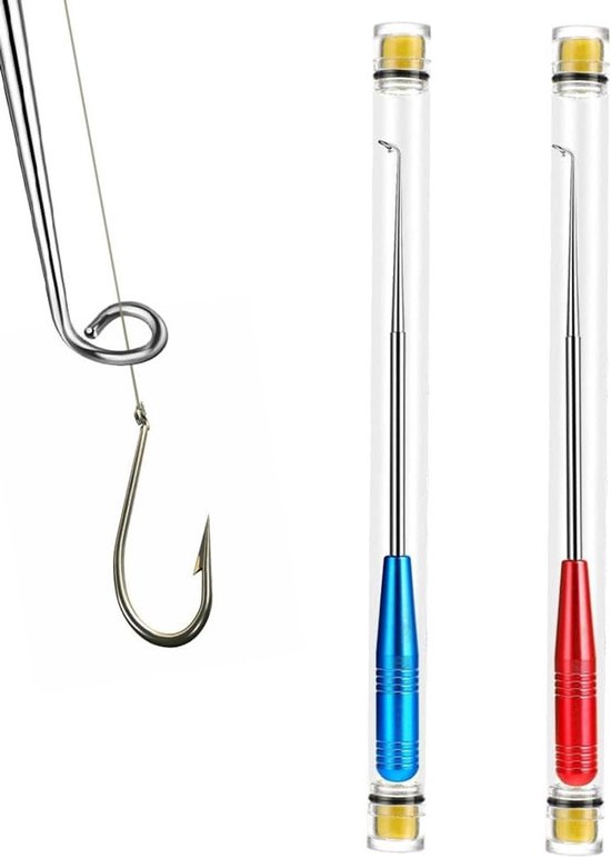 Set van 2 Draagbare Vistuig Verwijderaars met Opbergtube, 17 cm, Roestvrij Staal, Ideaal voor Kleine en Grote Vistuigen, Vissersaccessoires