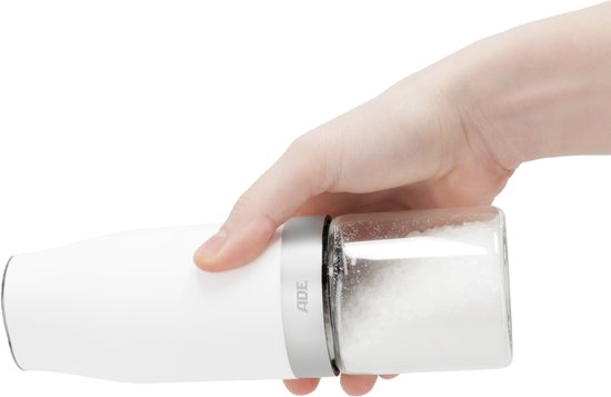 Set van 2 elektrische molens - ADE - MOLEN - Glas/Synthetisch - H 18,3 cm - Zwart-wit van Merkloos