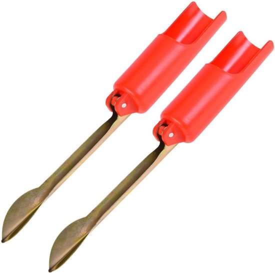 Set van 2 hengelhouders - Visgerei accessoires - Hengelhouders - Staande houders - Opvouwbaar - Rood - Hengelbeugels - Hengelstandaards