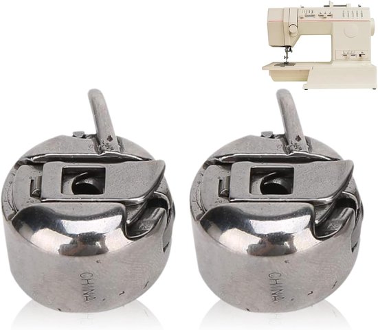 Set van 2 metalen naaigaren spoelen, roestvrijstalen spoelhouders voor huishoudelijke naaimachines, ideaal voor naaiprojecten en hobby's