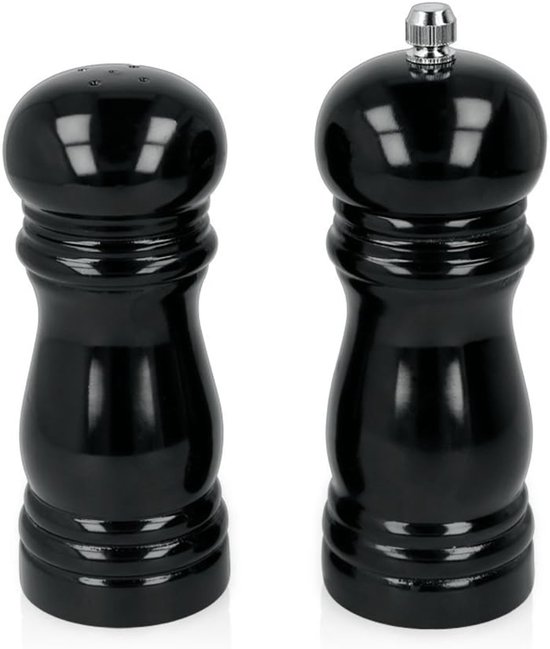 Set van 2 molen en zoutmolen, zwart