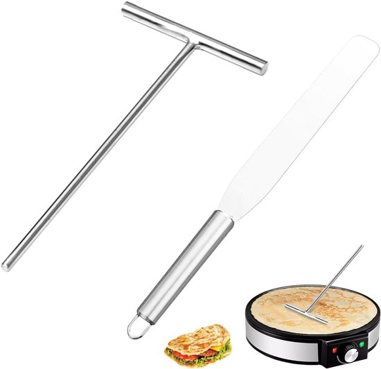 Set van 2 pannenkoekenverdelers, pannenkoekenspatel, pannenkoekenmaker