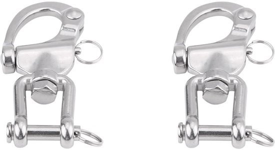 Set van 2 roestvrijstalen swivel snap shackles van 316 kwaliteit met hoogsterkte ontwerp, ideaal voor zeilboot spinnaker bevestiging en duurzaamheid op het water