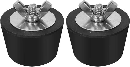 Set van 2 Rubber Stoppers voor Zwembaden 32-38 mm, Duurzame Winterbescherming met RVS Bevestigingsbouten voor Waterbedden en Zwemgelegenheden