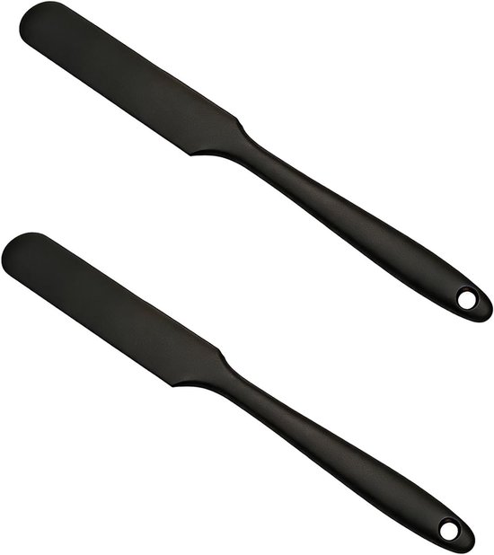 Set van 2 siliconen deegschrapers met flexibele deegspatel, hittebestendige randen en nauwkeurige vormen, voor bakken, koken, roeren, uitstrijken, als accessoire voor zuurdeeg, glas en deegschraper