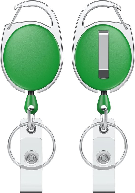 Set van 2 Uittrekbare Badge Reel voor Badgehouders, Stevige Sleutelhanger met RVS Veer, 24 inch Nylon Koord en Karabijnhaak voor Veilig Gebruik