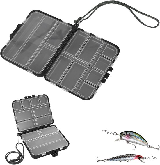 Set van 2 Visaasdozen, Veelzijdige Opbergdozen voor Visspullen, Robuuste Waterdichte Dozen voor Lood en Aas, Compact en Ideaal voor Buitenactiviteiten en Vissen