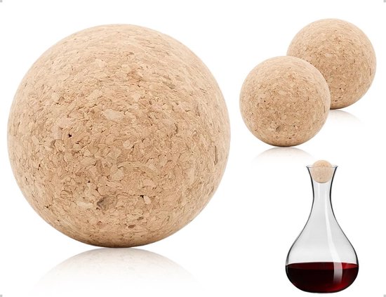 Set van 2 Wijn Decanters met Kurk en Houten Stopper - Perfect voor Thuis, Feesten en Restaurants