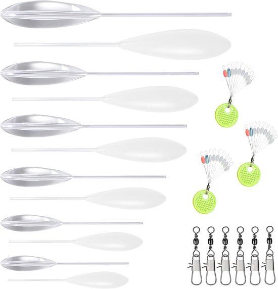 Set van 21 Sbirolino's en Accessoires voor Vissen - Sinking en Floating Varianten, Triple Vertebrae en Cord Stoppers voor Forelvissen
