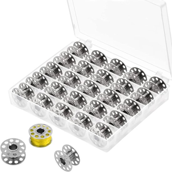 Set van 25 metalen spoelen voor naaimachines, naaigerei, accessoires voor naaimachines en naaiprojecten