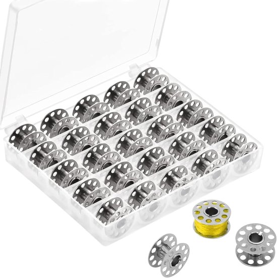 Set van 25 metalen spoelen voor naaimachines, naaigerei, naaibenodigdheden en accessoires